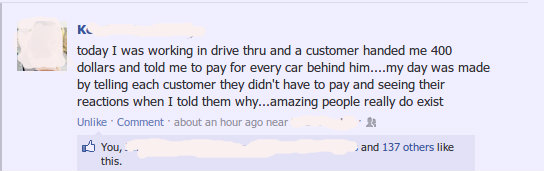 Pay it forward - drive through