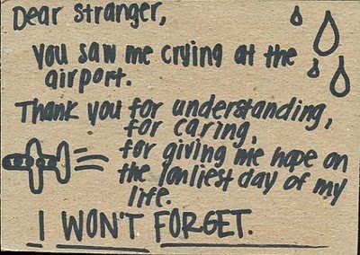 you saw me crying at the airport - postsecret