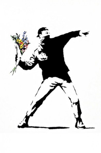 flower thrower banksy