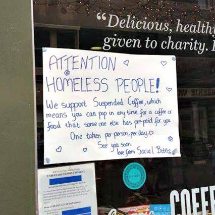 free coffee and food for homeless