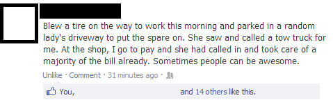 blew a tire status update