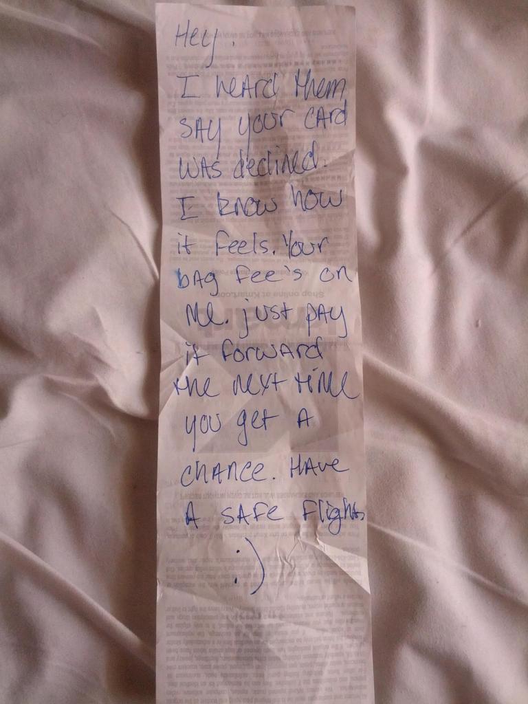 Anonymous Gesture At Tampa Airport 