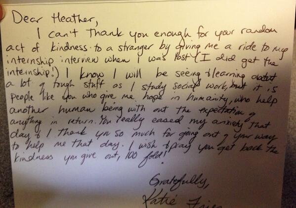 you really eased my anxieth that day kindness letter