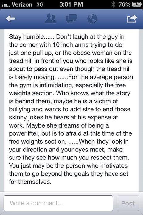 stay humble at the gym