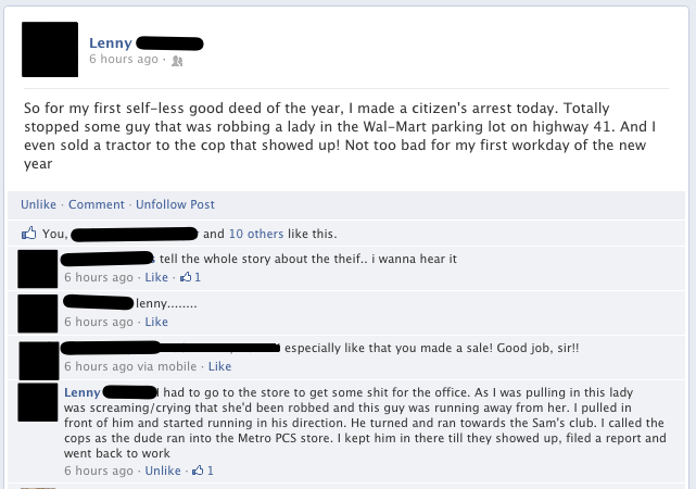 Meet my friend Lenman, the Wal-Mart Wonder Warrior.