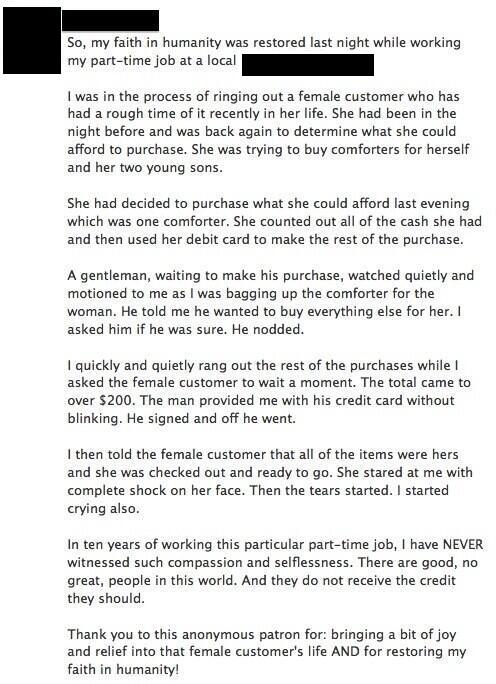 faith in humanity restored