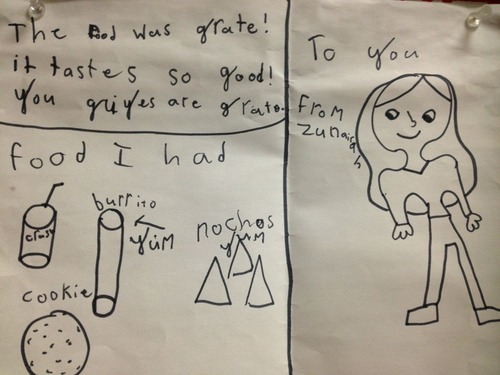 little girl writes note for kind stranger that paid for her meal - kindness