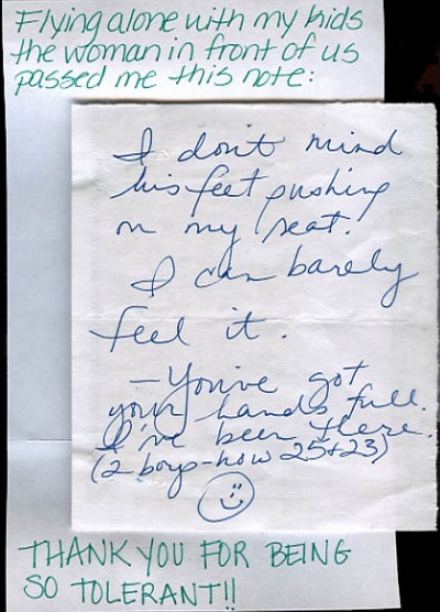 kindness on an aircraft