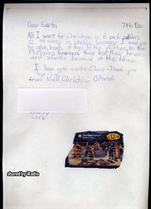 adorable Santa letter from an Irish child