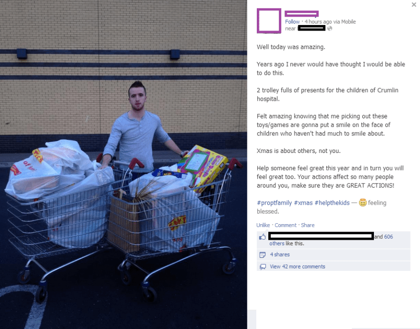 Random act of kindness by a local personal trainer. It really can make that crucial difference