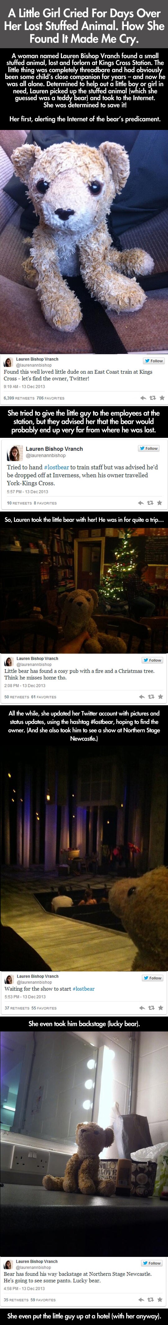 Little Girl Loses Her Stuffed Animal, Then The Internet Does Something Awesome