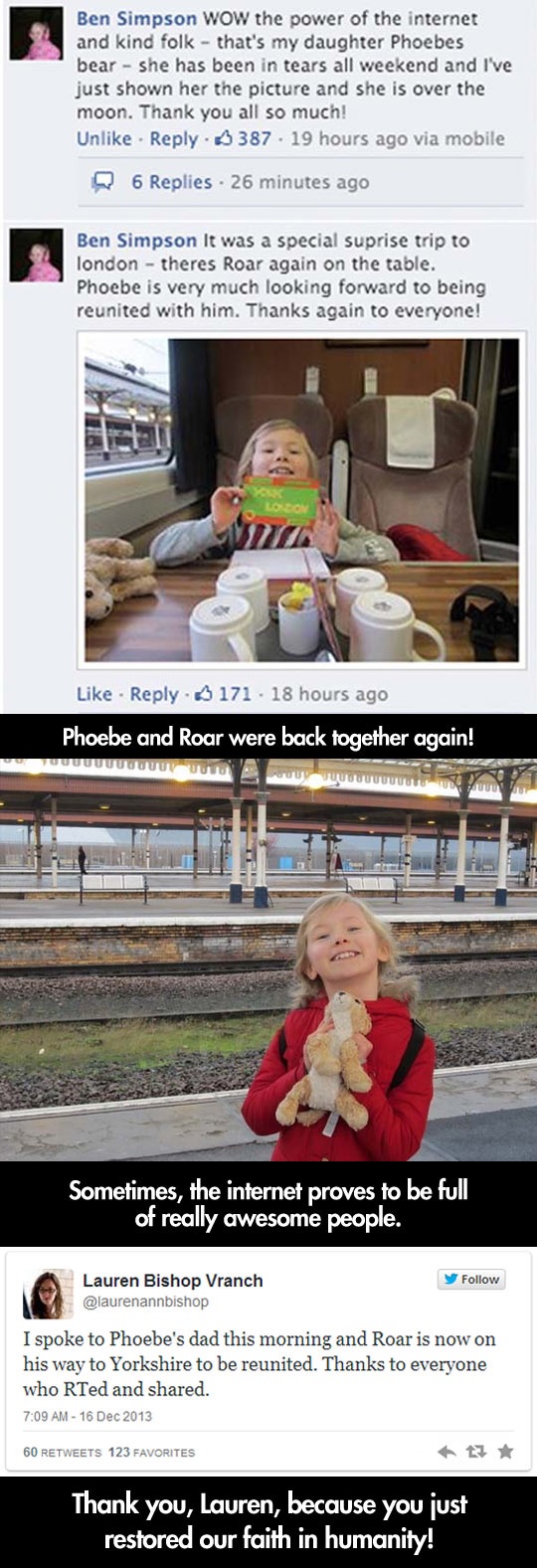 Little Girl Loses Her Stuffed Animal, Then The Internet Does Something Awesome