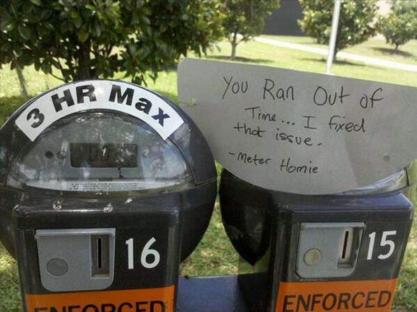 Meter charge paid - random act of kindness