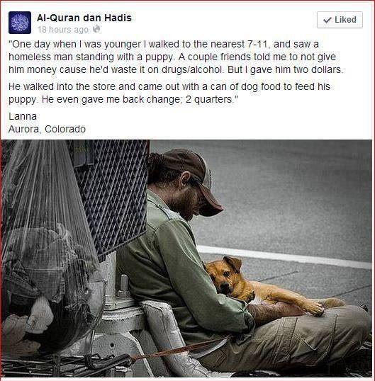 homeless man uses money to buy food for his dog, rather than money for drugs and alcohol
