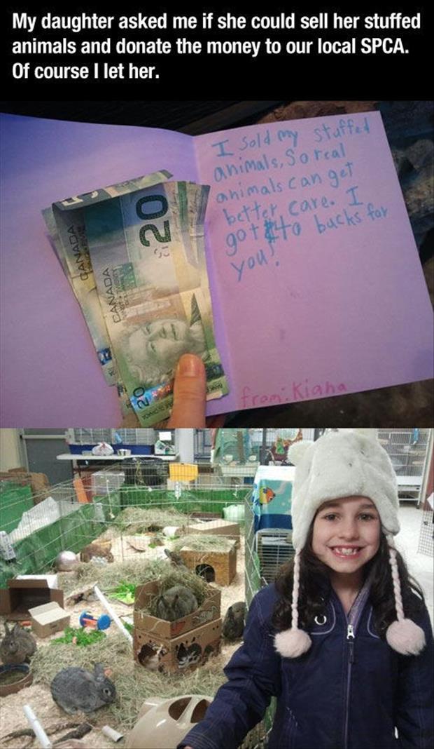 girl sacrificed her stuffed toy animals to save real animals