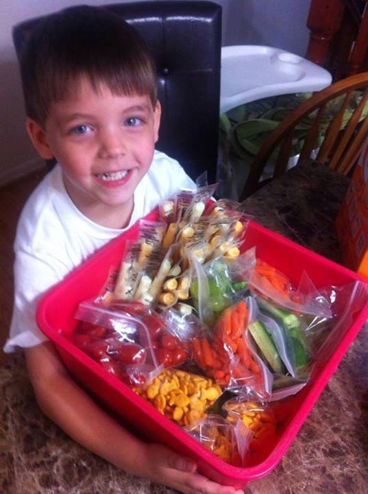 "My son said there's some kids in his class that don't eat their lunch. 'How come?' 'Because they don't have one, mommy. Can I bring them some of mine?' Totally his idea, and he helped pack it, too!"