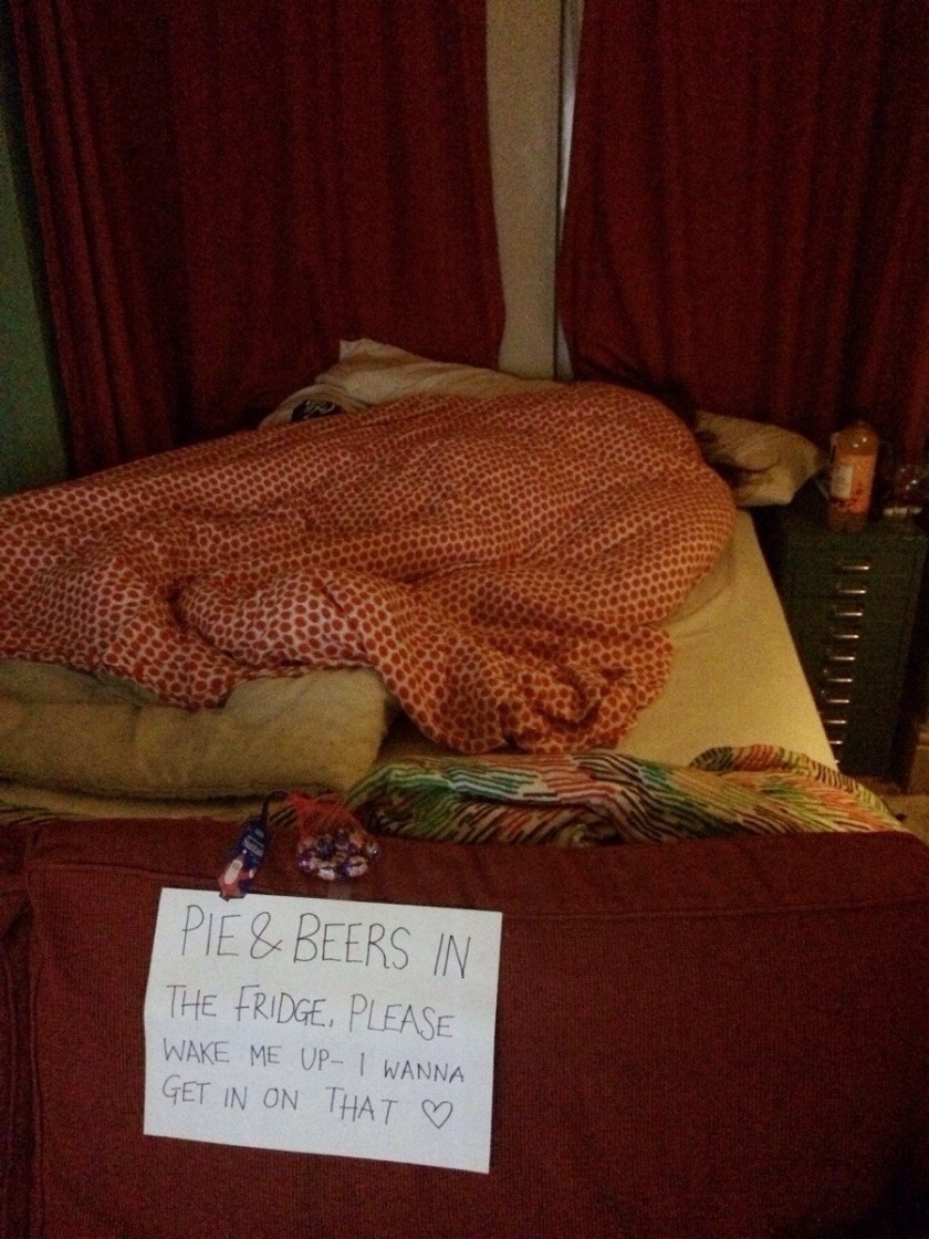 "Get home at midnight after a long shift at work and find my GF asleep with this note. She's definitely a keeper."