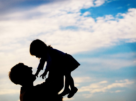 silhouette father child-