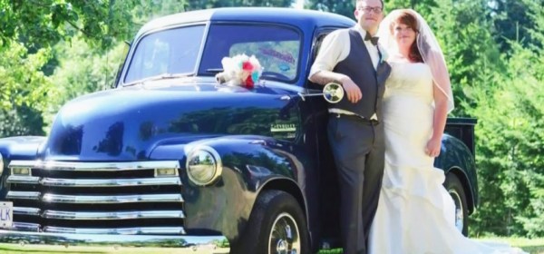 Dylan and Robyn Benson pose in this wedding photo.