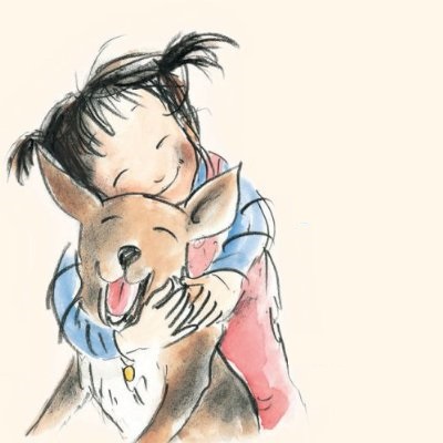 little girl cuddling a dog