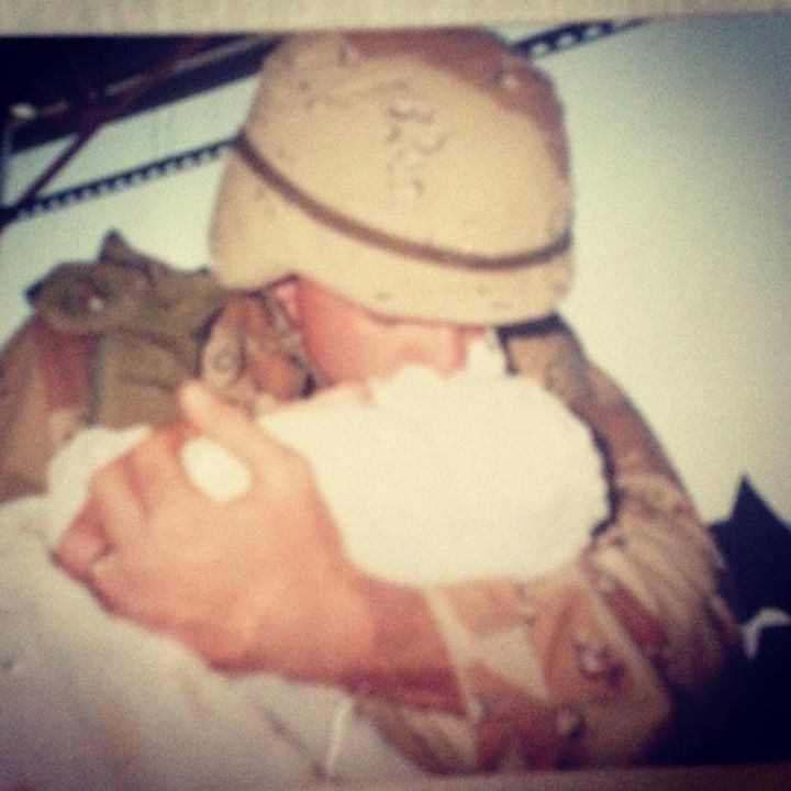 Felicia Nicole McCubbins This is the exact moment I met my daddy. It will be 23 years ago on March 15th, I was born on February 14th, 1991. Thank you to Harpers dad. For serving our country even though it meant a huge sacrifice!!!! She will never let you forget how being in your arms is most important to her!!!