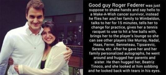 roger federer kindness
