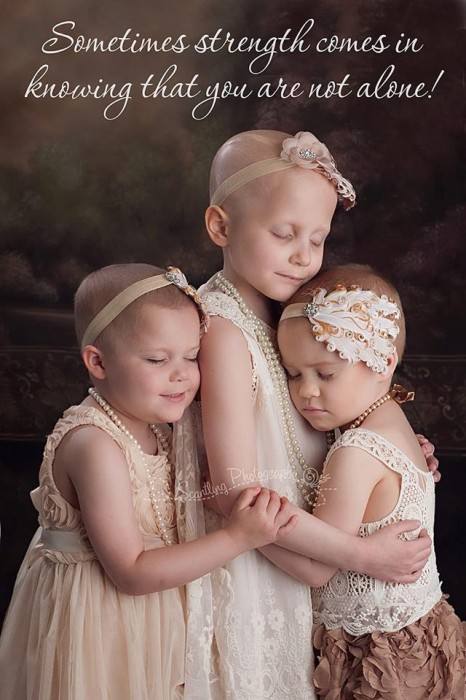 Three Little Girls Suffering Cancer Come Together For Touching Photograph 