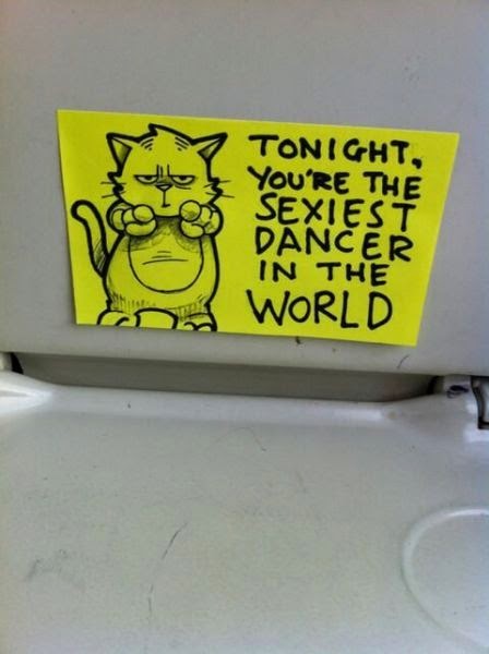 Motivational Post-it Notes on Trains 