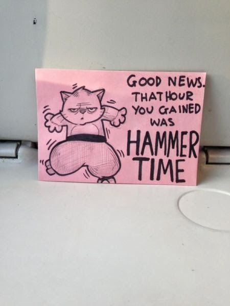 Motivational Post-it Notes on Trains 