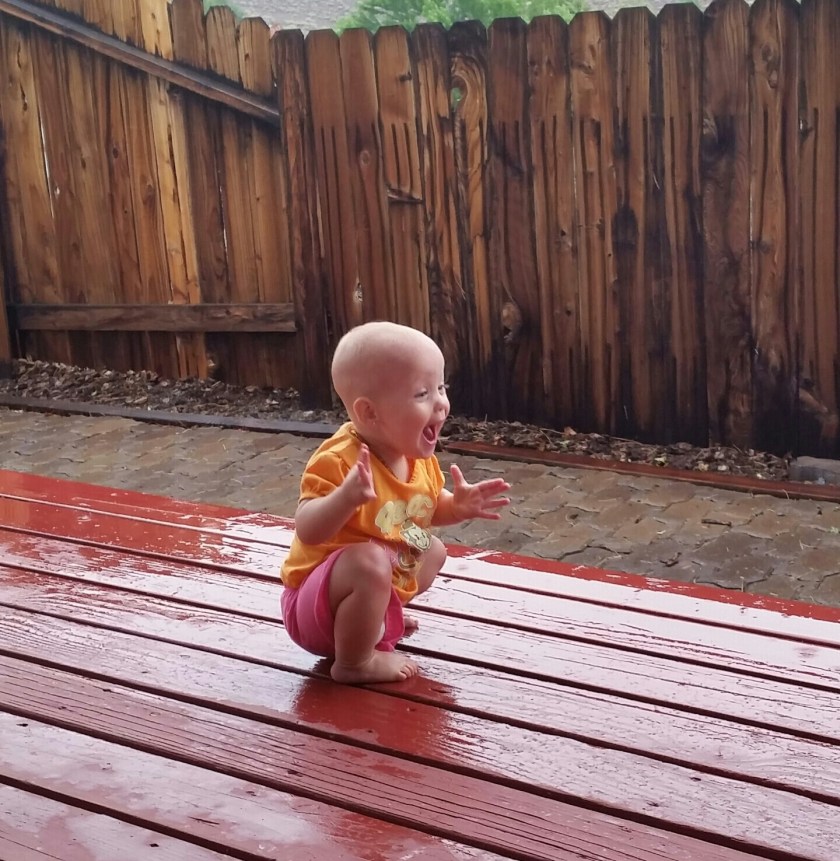 A Little Girl's First Experience of Rain