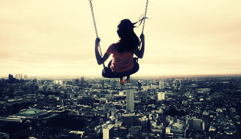 city,panorama,city,swing,girl,atmosphere,photo