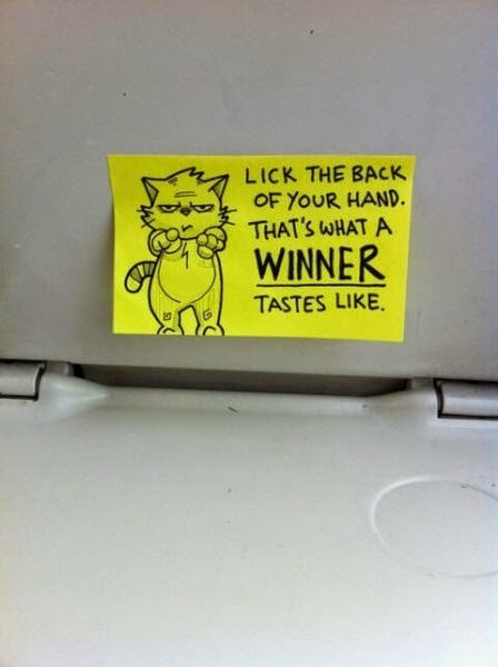 Motivational Post-it Notes on Trains 