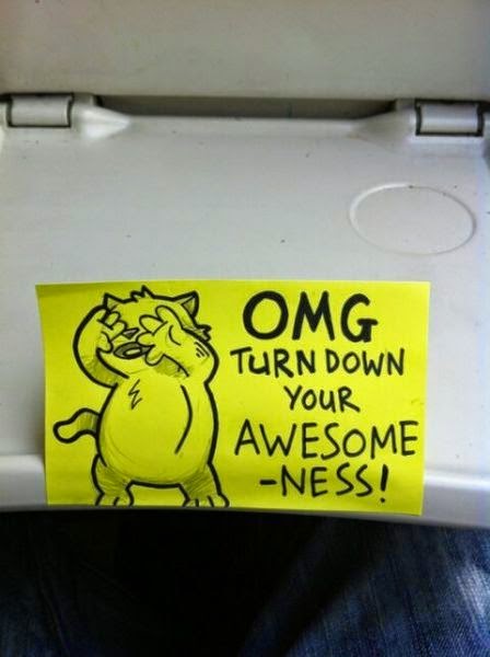 Motivational Post-it Notes on Trains 