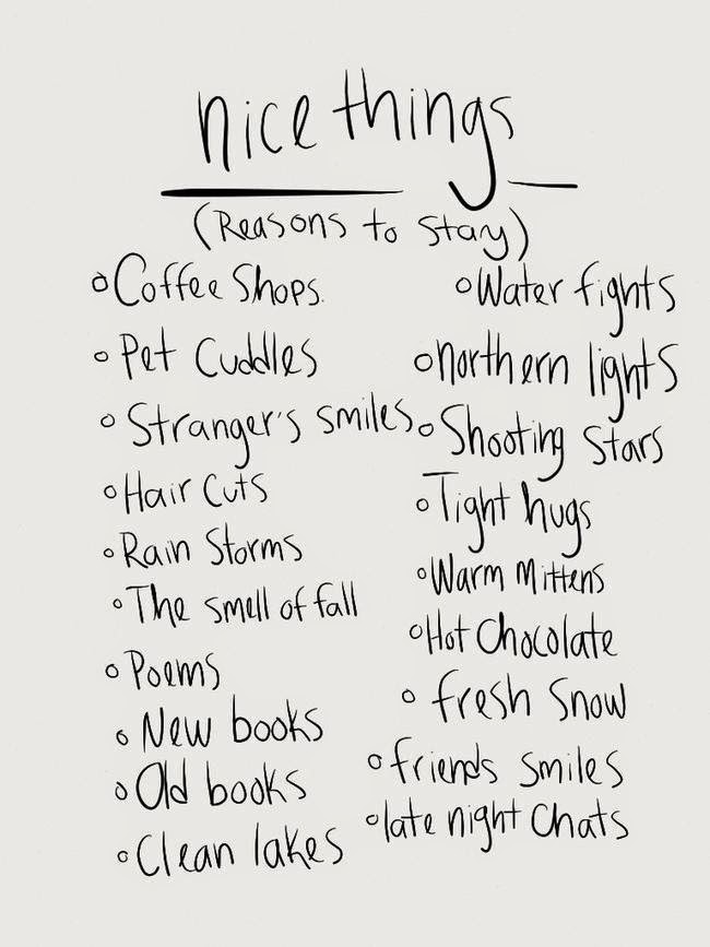 Nice Things - (Reasons to Stay Alive)