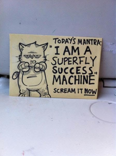 Motivational Post-it Notes on Trains 