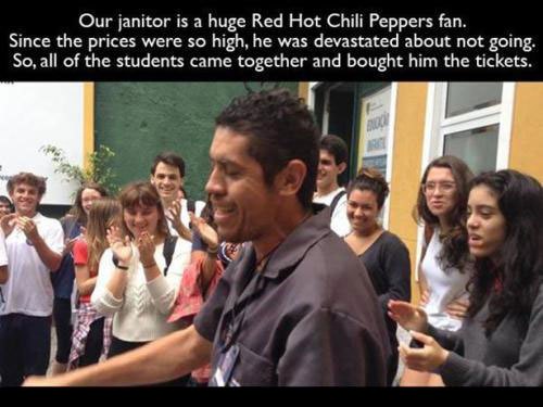 janitor gets tickets for red hot chilli peppers