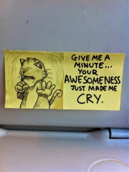 Motivational Post-it Notes on Trains 