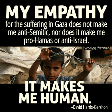 empathy for the suffering in gaza