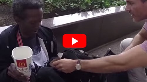 Homeless Man Cries Tears Of Joy Over Surprise Birthday Gift