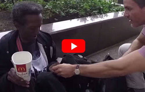 Homeless Man Cries Tears Of Joy Over Surprise Birthday Gift