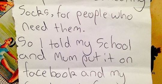 The Wayside Chapel Thank you 9-year-old Luca for knowing there are people in need.
