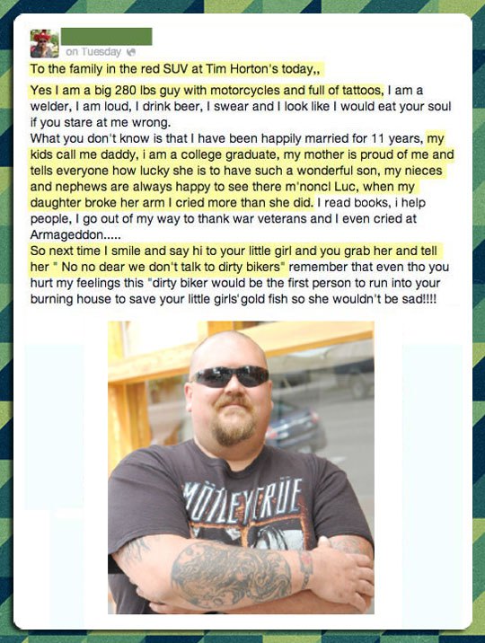 One Biker’s Response to a Mother’s Rudeness