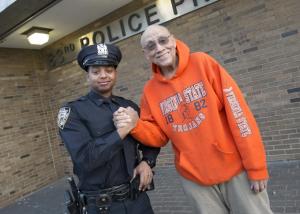 From left, Police Officer Marvin Luis of the 83rd Precinct in Bushwick, Brooklyn, is reunited with Lemuel (Bill) Copeland, whom the young officer loaned $20 after the 78-year-old forgot his wallet and cellphone.