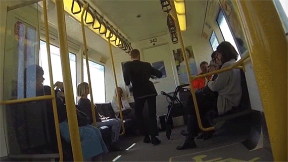 Peter Sharp Starts A Train Dance Party