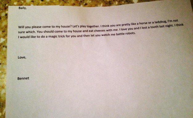 A 4-Year Old's Love Letter