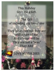 Christmas Tree with a 'Love Never Dies' Quote