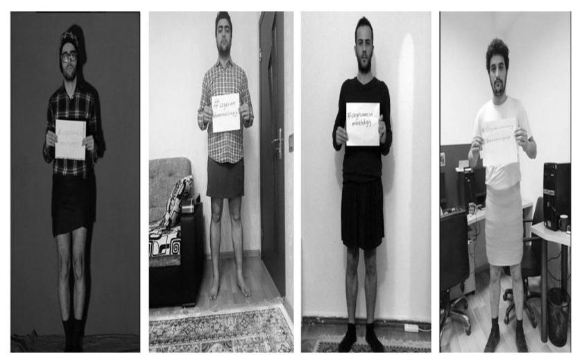 Men support women's rights in Turkey... by wearing miniskirts