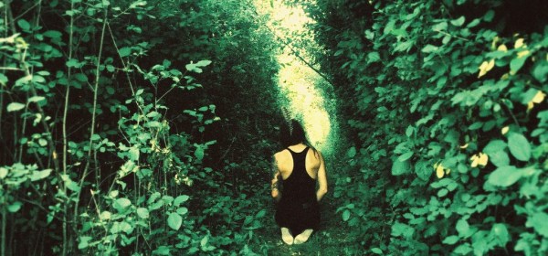 meditating in the woods