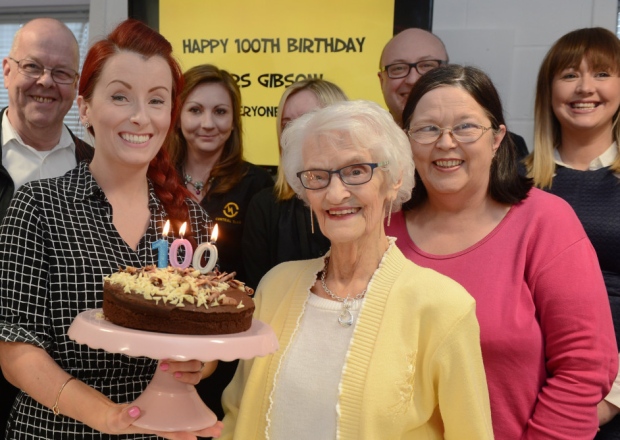 Taxi firm’s surprise party as Christine Gibson turns 100