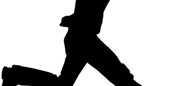 boy running fast silhouette